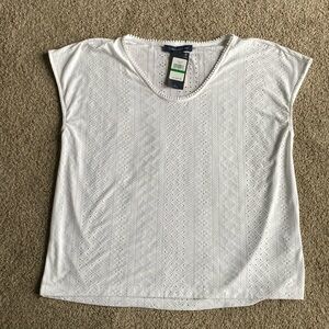 NWT Large Womens Tommy Hilfiger White Short sleeve shirt